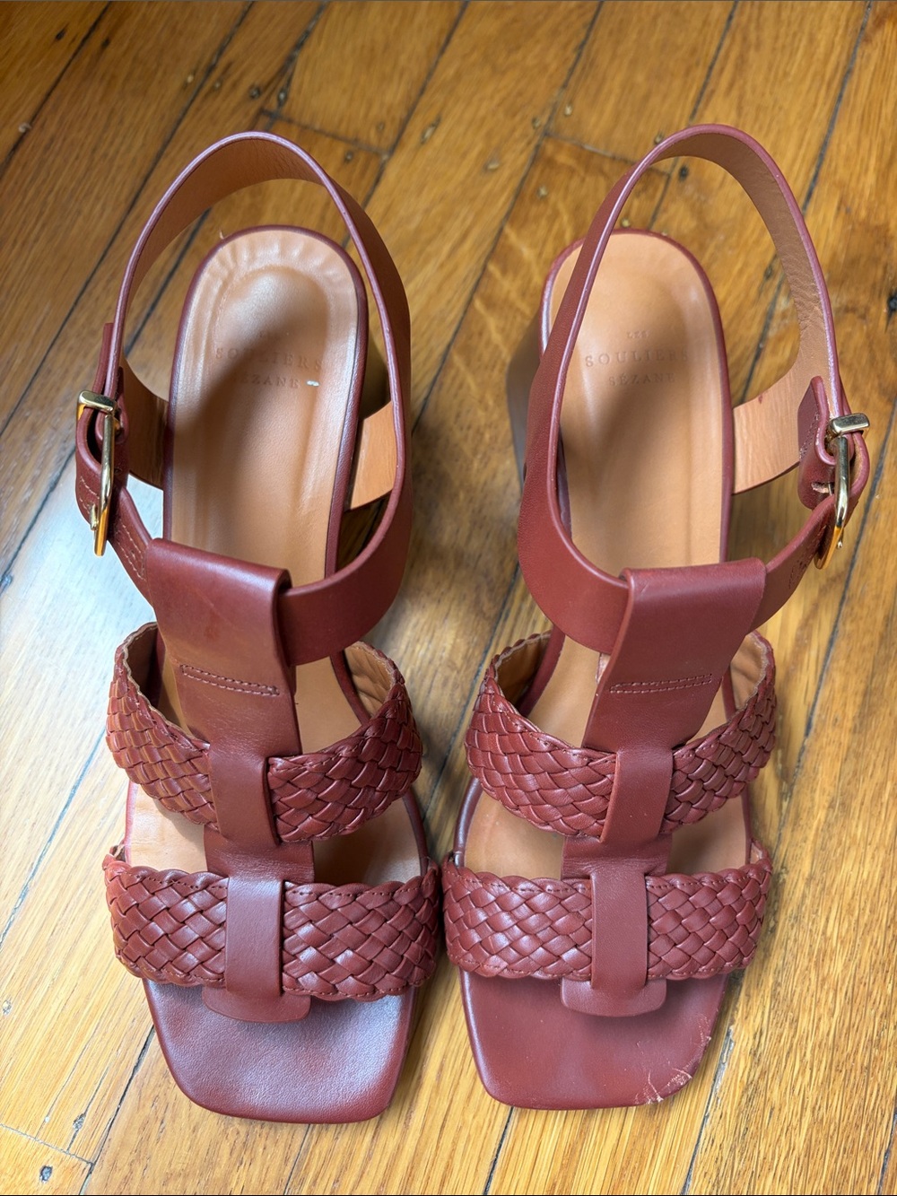 Sezane Felicia Women’s Braided Strap Block Heel Sandals - Picture 3 of 12